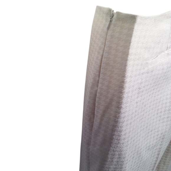 Etcetera Women's Cream Straight Leg Houndstooth Mosaic Zip Side Pants Size 12 - Picture 3 of 8